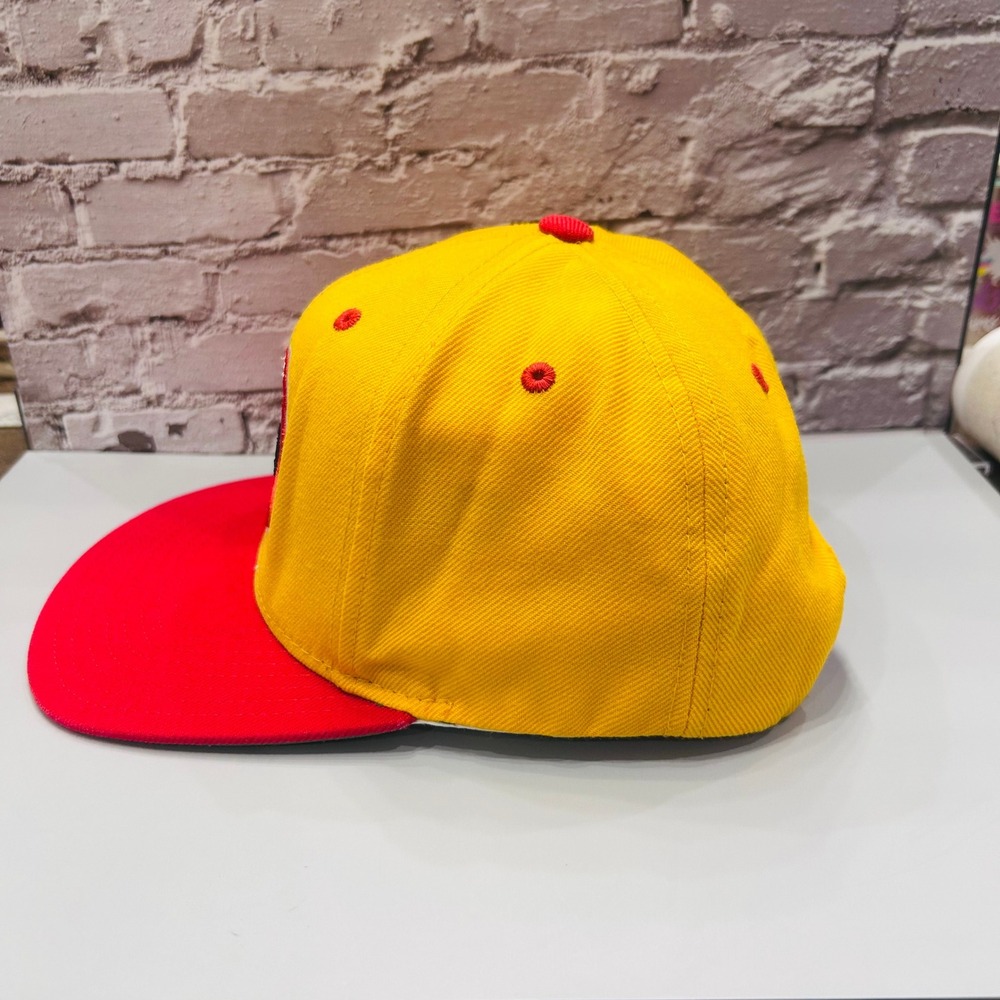 Adidas Houston Rockets Hat Mens OSFA Yellow Red NBA Snapback Flat Bill Cap - Picture 3 of 8